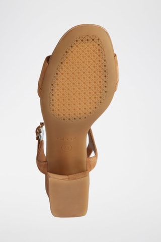 Sandales à talons en cuir de chèvre nubuck New Eraklia 50 - Beige