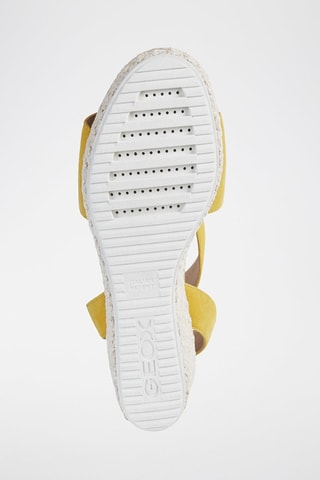 Sandales compensées en cuir de chèvre nubuck Lipari A - Jaune 