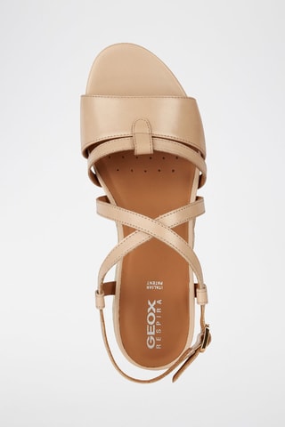 Sandales compensées en cuir Ischia Corda A - Beige