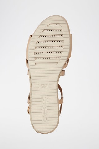 Sandales compensées en cuir Ischia Corda A - Beige