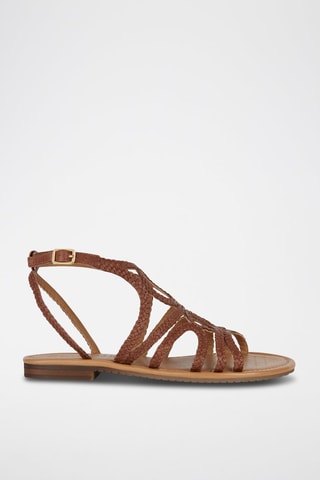 Sandales en cuir de chèvre nappa D Sozy - Marron