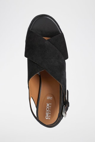 Sandales compensées en cuir de chèvre Ponza - Noir
