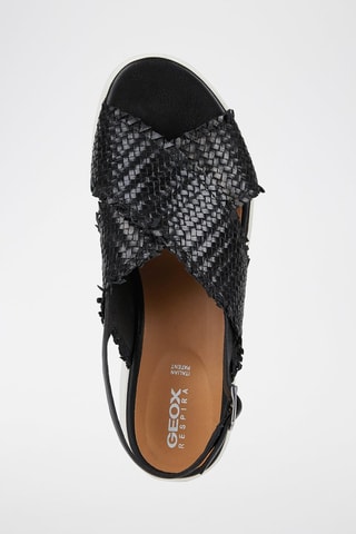 Sandales compensées en cuir Laudara - Noir