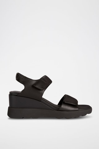 Sandales compensées en cuir Spherica EC6 - Noir