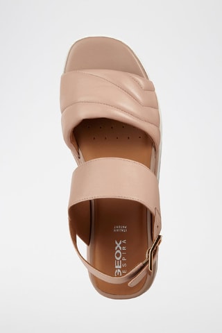 Sandales compensées en cuir de mouton nappa Rosita B - Nude