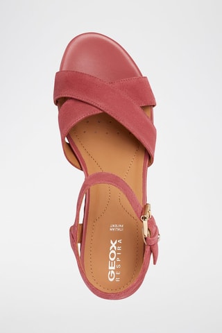 Sandales compensées en nubuck D Ischia - Fuchsia