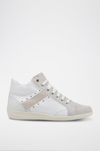 Baskets montantes en nubuck Myria - Blanc et blanc cassé