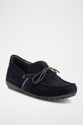 Chaussures bateau en nubuck Snake Moc - Bleu marine