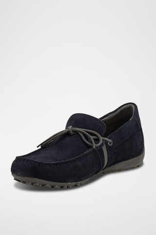 Chaussures bateau en nubuck Snake Moc - Bleu marine
