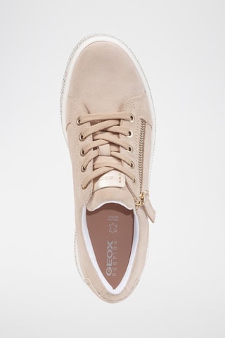 Baskets en cuir nappa nubuck Leelu - Taupe clair