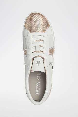 Baskets en cuir et cuir nappa Warley - Blanc et doré rose