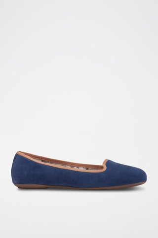 Slippers en cuir de chèvre Palmaria - Bleu marine