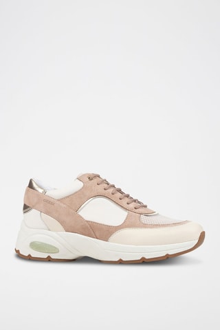 Baskets en cuir Alhour - Saumon et blanc