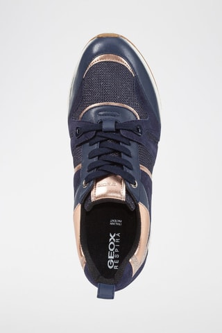 Baskets compensées en cuir Zosma - Bleu et doré