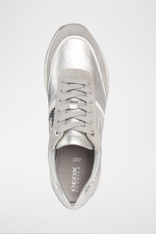 Baskets en cuir, cuir de mouton et cuir de chèvre nubuck Desya - Gris clair et argenté