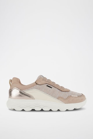 Baskets en cuir Spherica D - Ecru et beige