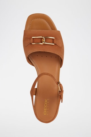 Sandales à talons en cuir de chèvre nubuck New Eraklia 15 - Marron
