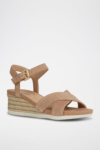 Sandales à talons compensées en nubuck Ischiaorda - Beige