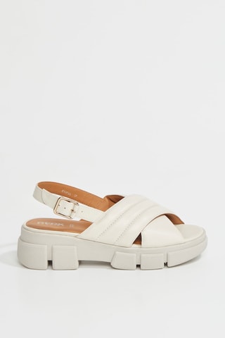 Sandales plateformes en cuir Lisbona  - Beige