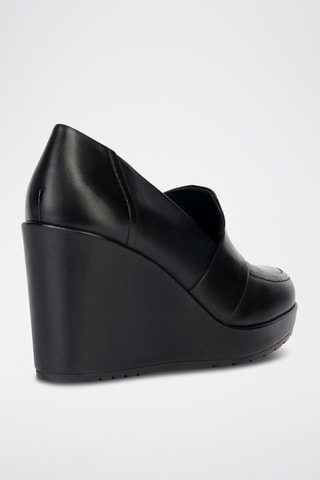 Mocassins compensés en cuir nappa Manilva - Noir