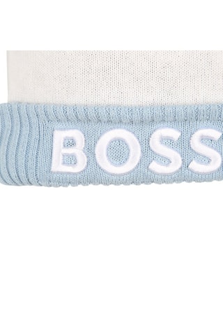 Bonnet à pompon - Blanc et noir - Boss