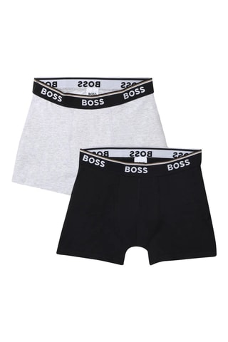 2 boxers - Noir et gris clair chiné - Boss