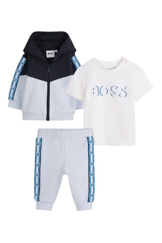 Ensemble 3 pièces en coton biologique - Ciel - Boss