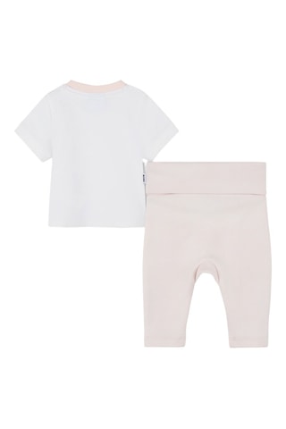 T-shirt et pantalon en coton biologique - Blanc et rose poudré - Boss