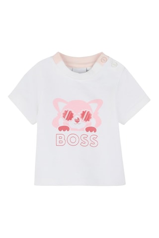 T-shirt et pantalon en coton biologique - Blanc et rose poudré - Boss