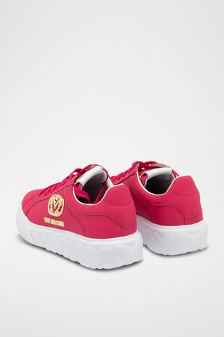 Baskets plateformes en cuir - Love Moschino - Fuchsia