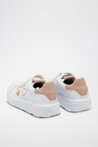 Baskets plateformes en cuir - Love Moschino - Blanc