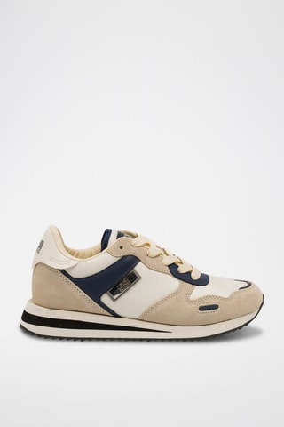 Baskets en nubuck - Beige et bleu