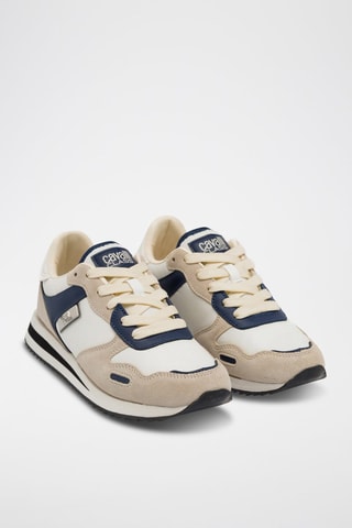 Baskets en nubuck - Beige et bleu
