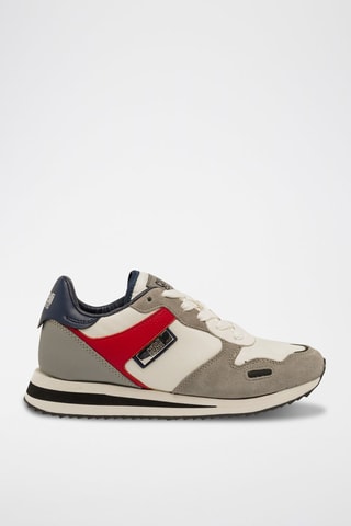 Baskets en nubuck - Rouge, noir et beige