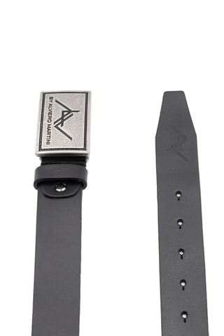 Cinturón de piel - Negro
