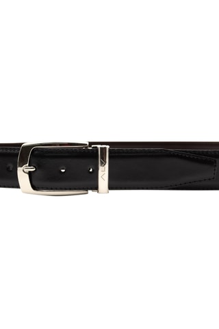 Cinturón de piel - Negro y marrón oscuro