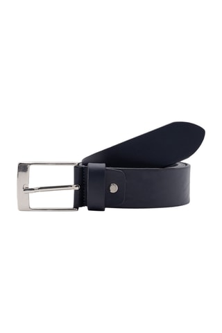 Cinturón de piel - Azul y plateado