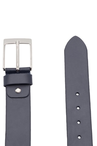 Cinturón de piel - Azul y plateado