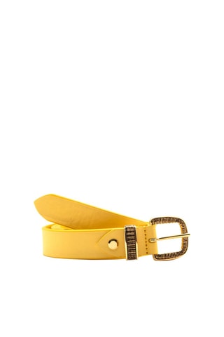 Cinturón de piel - Amarillo y dorado