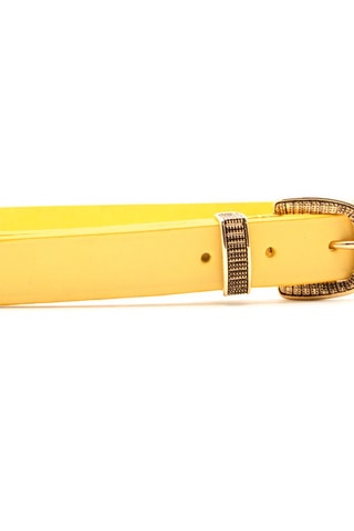 Cinturón de piel - Amarillo y dorado