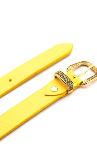 Cinturón de piel - Amarillo y dorado