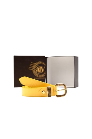 Cinturón de piel - Amarillo y dorado