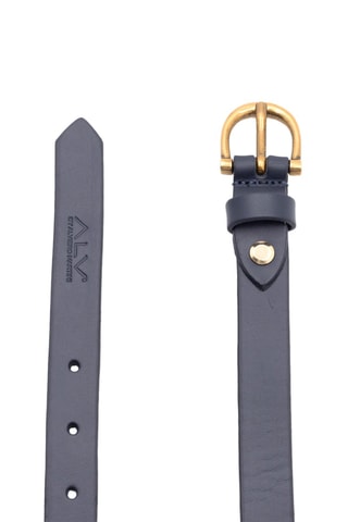 Cinturón de piel - Azul y dorado