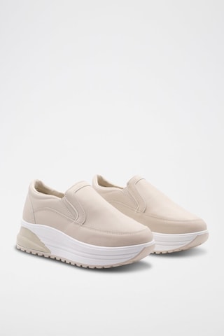 Slip-on con plataforma - Beige