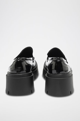 Mocasines de charol con plataforma - Negro