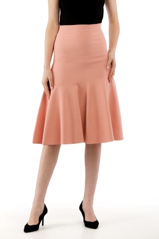 Saia midi cintura alta - Rosa - Rosa