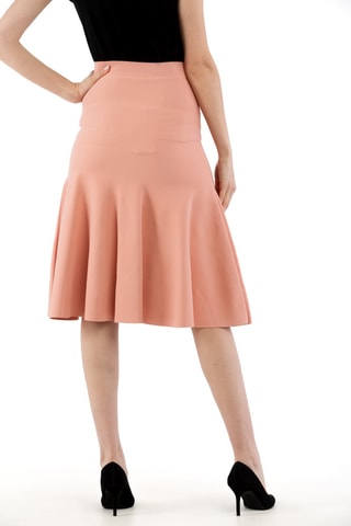 Saia midi cintura alta - Rosa - Rosa