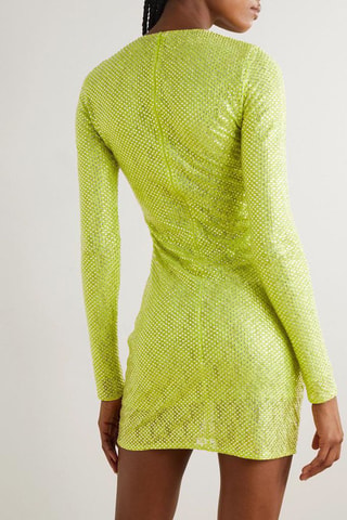 Vestido curto - Amarelo-fluorescente - Amarelo