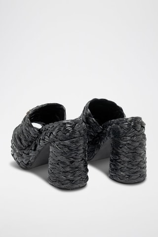 Mules com plataforma - Preto - Preto