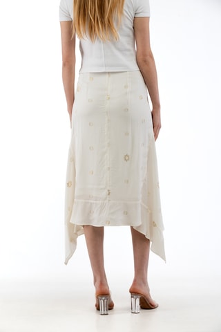 Saia midi assimétrica - Branco - Branco